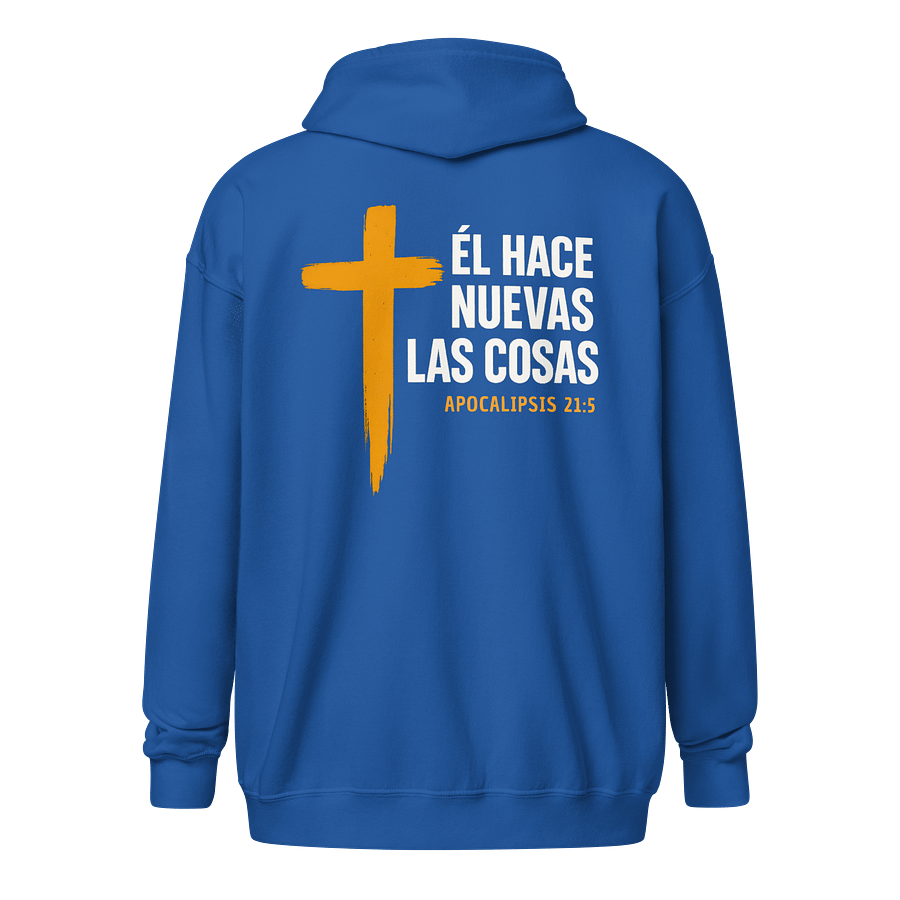 Sudadera Unisex con Capucha y Cremallera | Él hace nuevas las cosas product image (1)