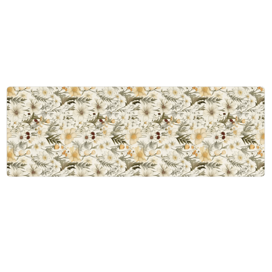 White Floral Yoga Mat by Treasure Pie product image (4)