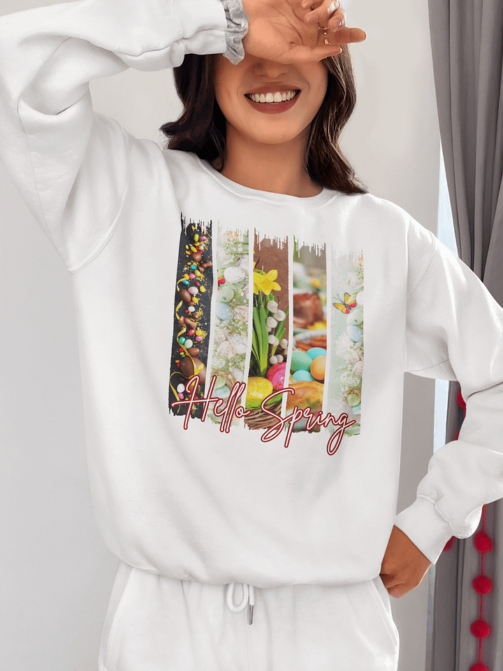 Hello Spring, Easter Elements, Brush Stroke Gildan Sweatshirt product image (1)
