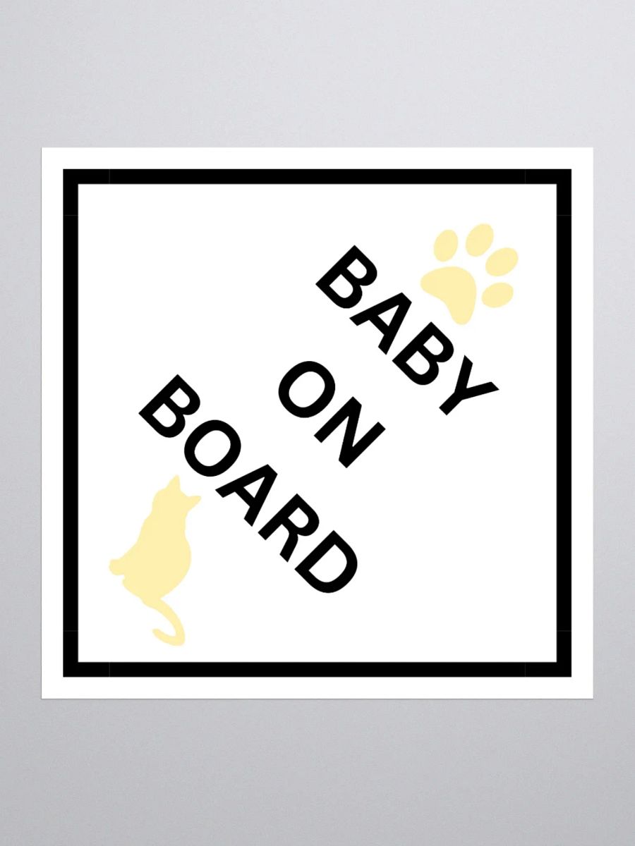 Cat Baby on Board Sticker - Ginger on White product image (3)