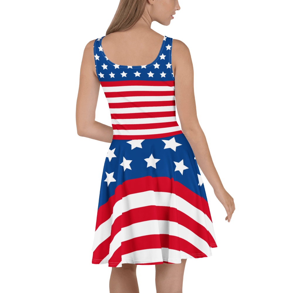 Patriotic American Flag Skater Dress - All-Over Print Design product image (4)