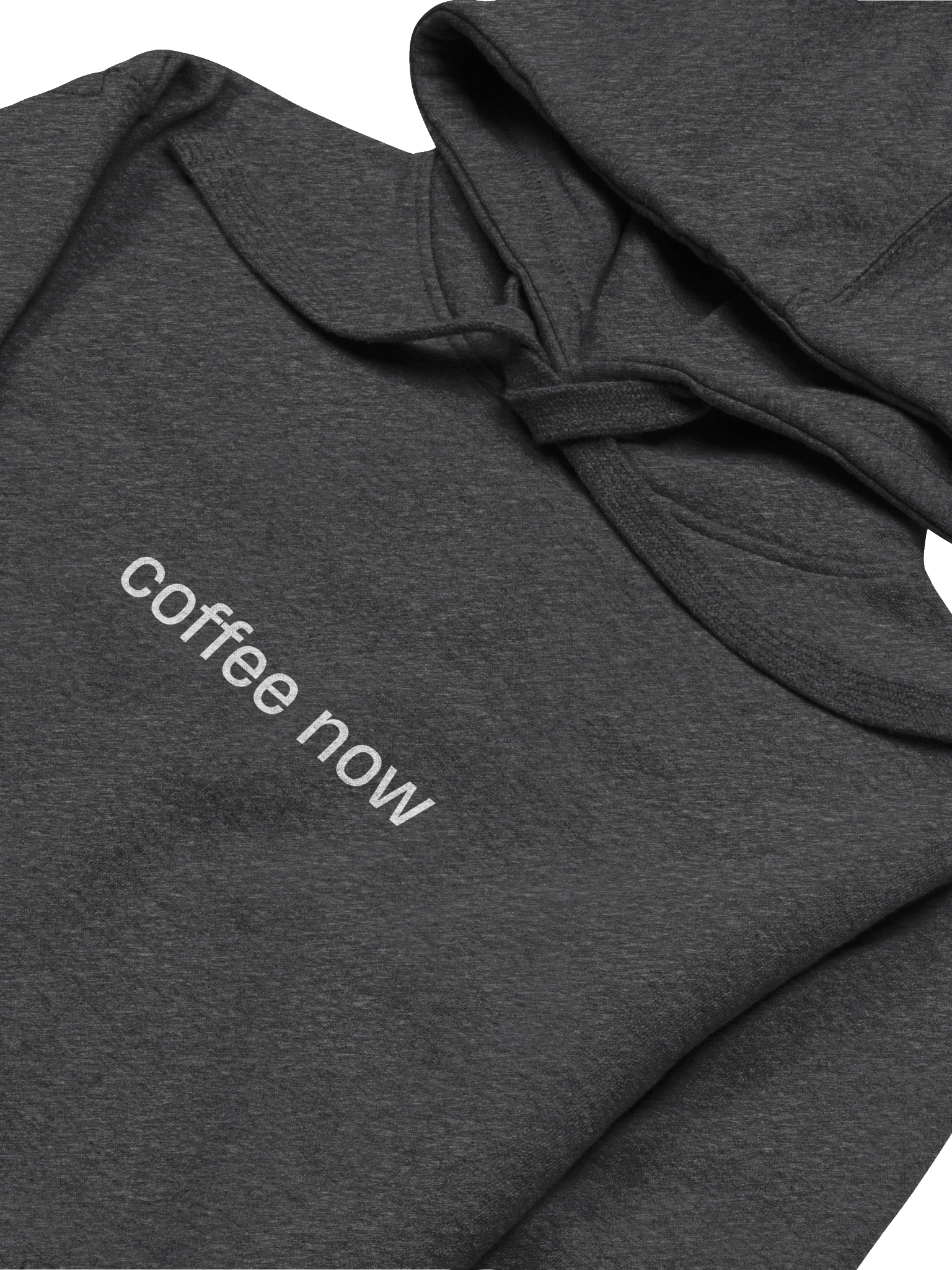 Hoodie “coffee now” print lowercase - white typo product image (15)