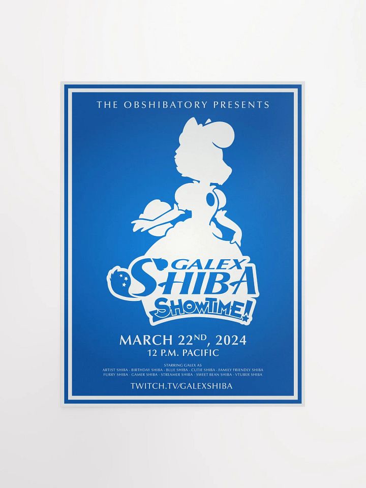 Galex Shiba Showtime Poster - Blue Unframed product image (1)