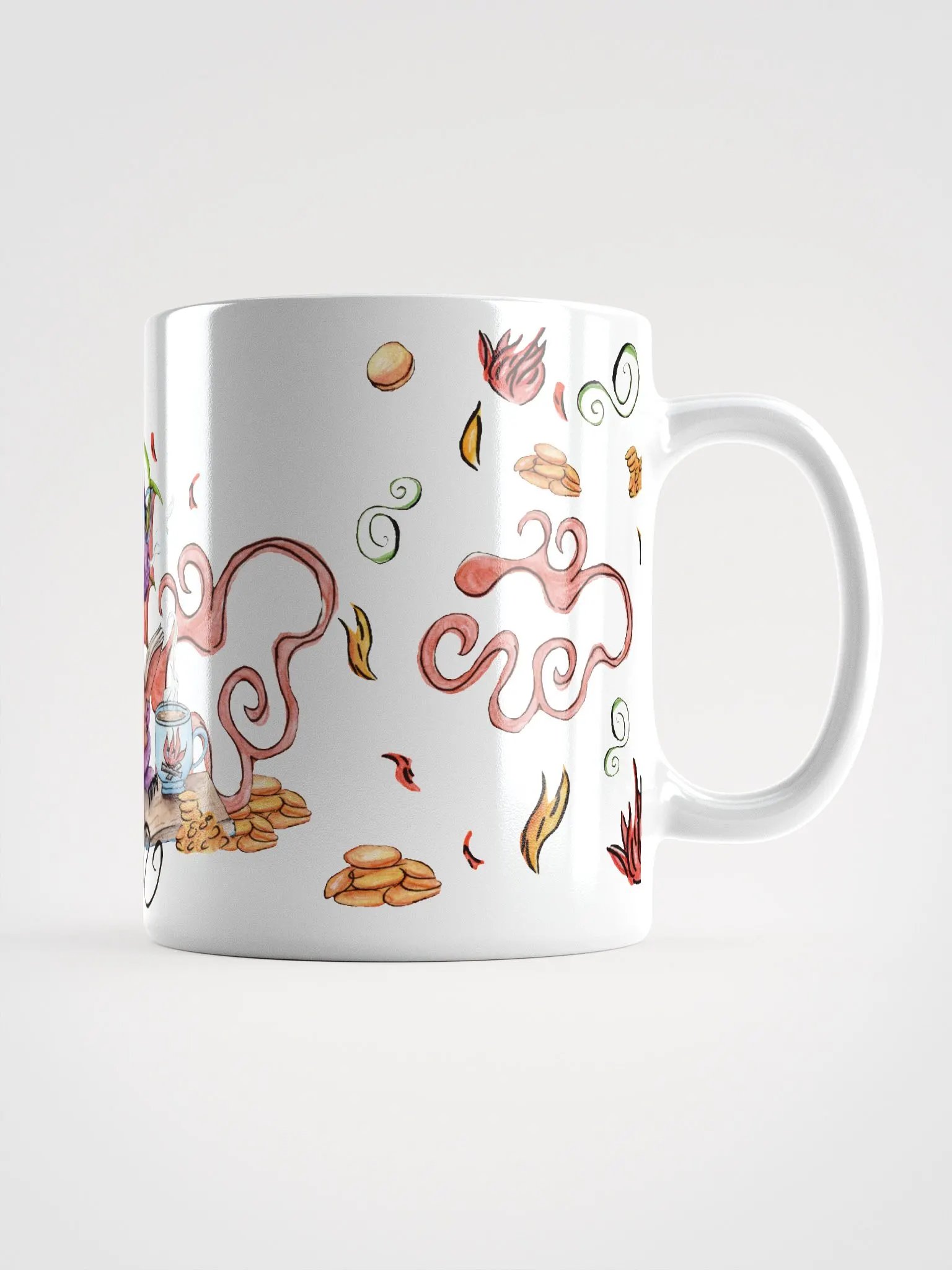 Learning to Breathe Fire Dragon 11 oz White Glossy Mug product image (4)