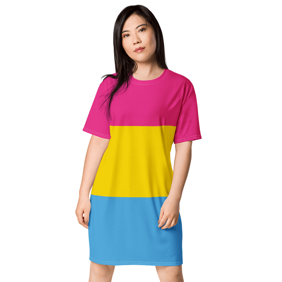 Pansexual Pride Flag T-shirt Dress product image (1)