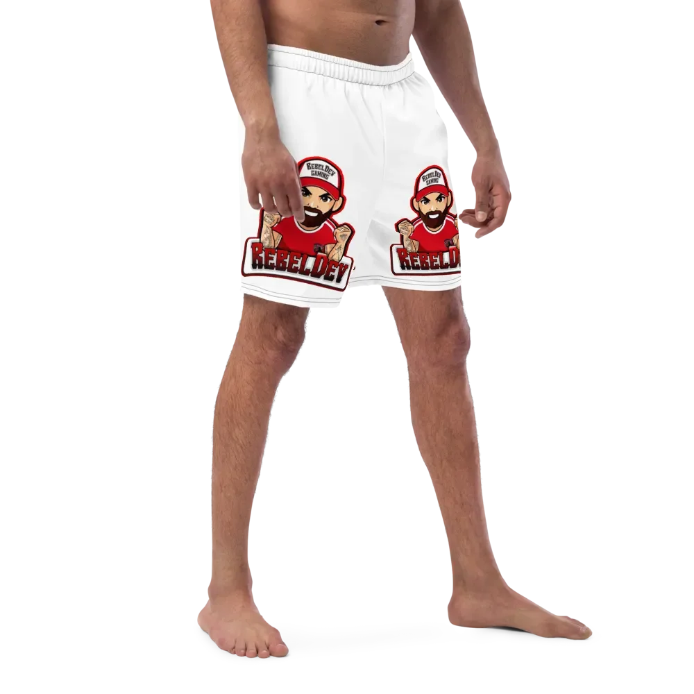 RebelDev white swim trunks product image (8)