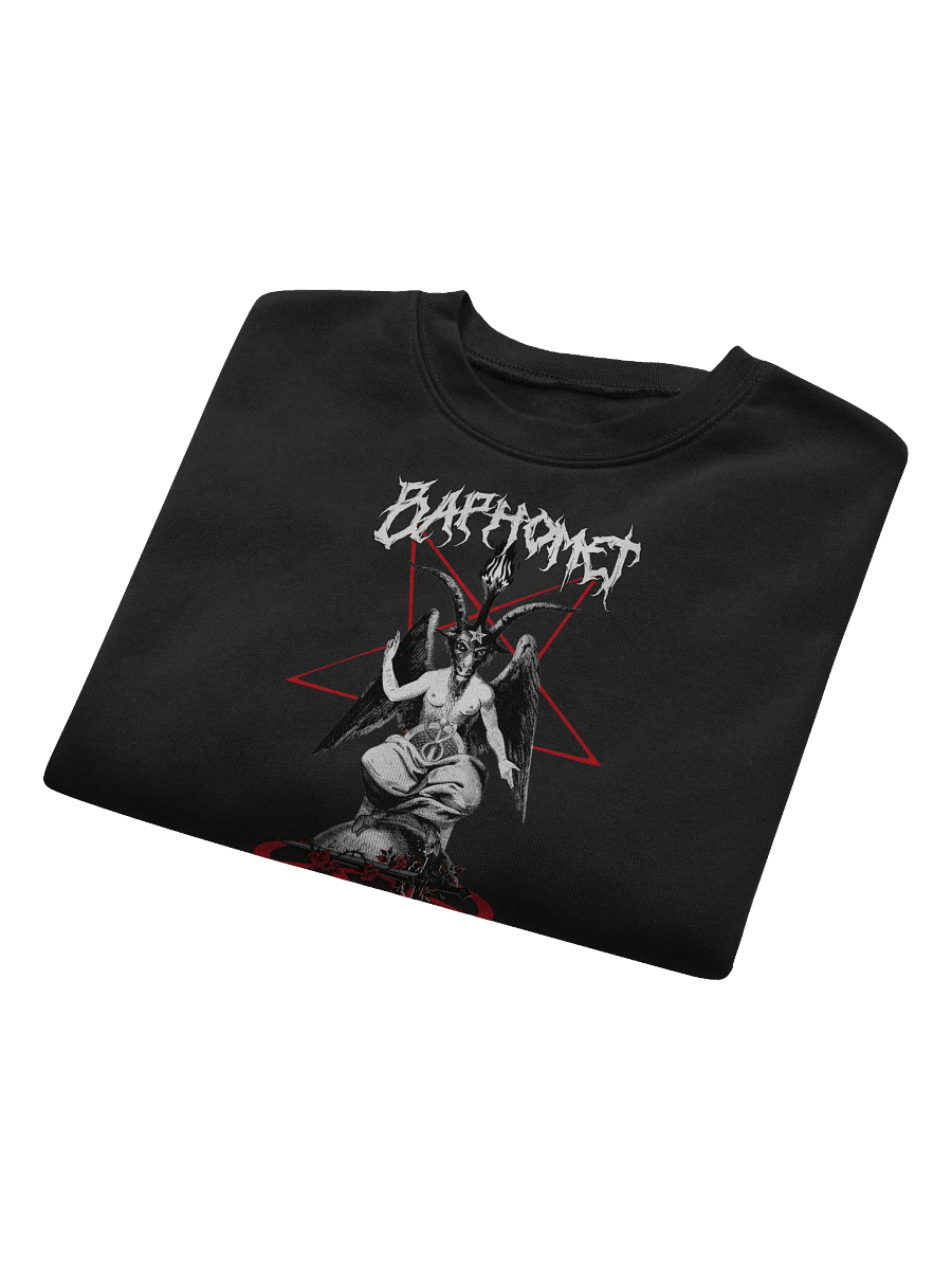 Baphomet Infernal Devotion Women's Fleece Crop Sweatshirt product image (8)