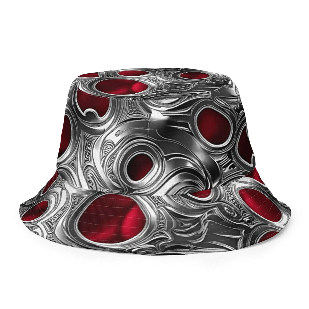 Reversible Metallic Silver & Red Painted Bucket Hat product image (3)