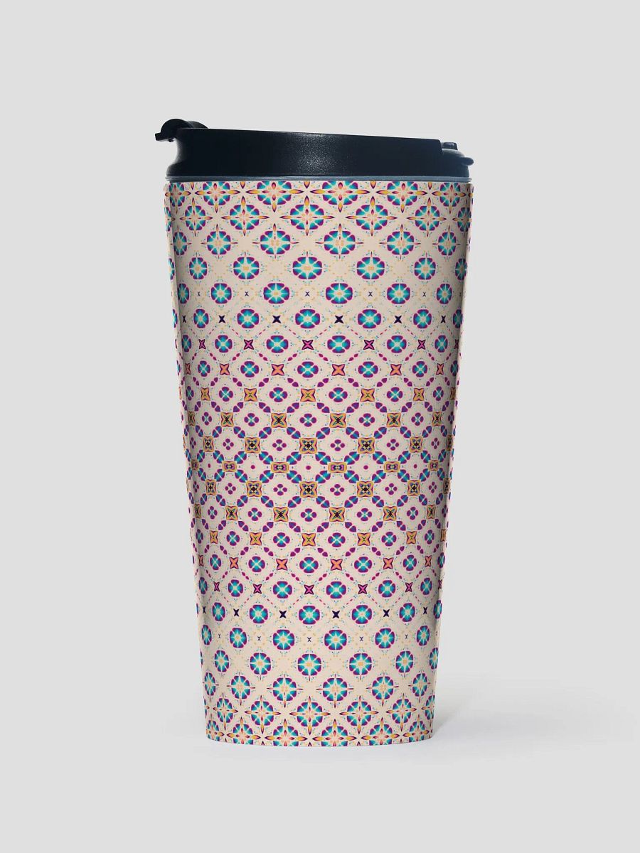 Seamless Metamorphosis Hearts & Stars Patterned Travel Mug product image (1)