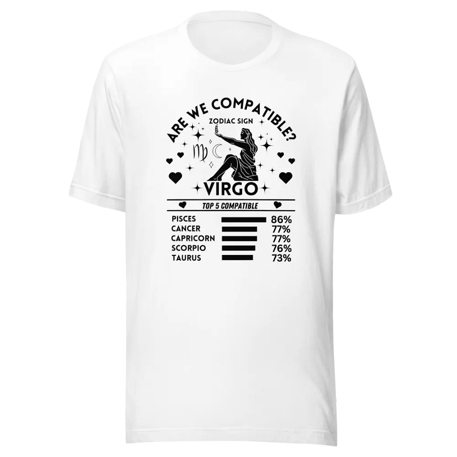 Virgo Zodiac Sign Romantic Compatibility T-Shirt - Bella Canvas 3001 Unisex Staple T-Shirt - Light Colors product image (3)