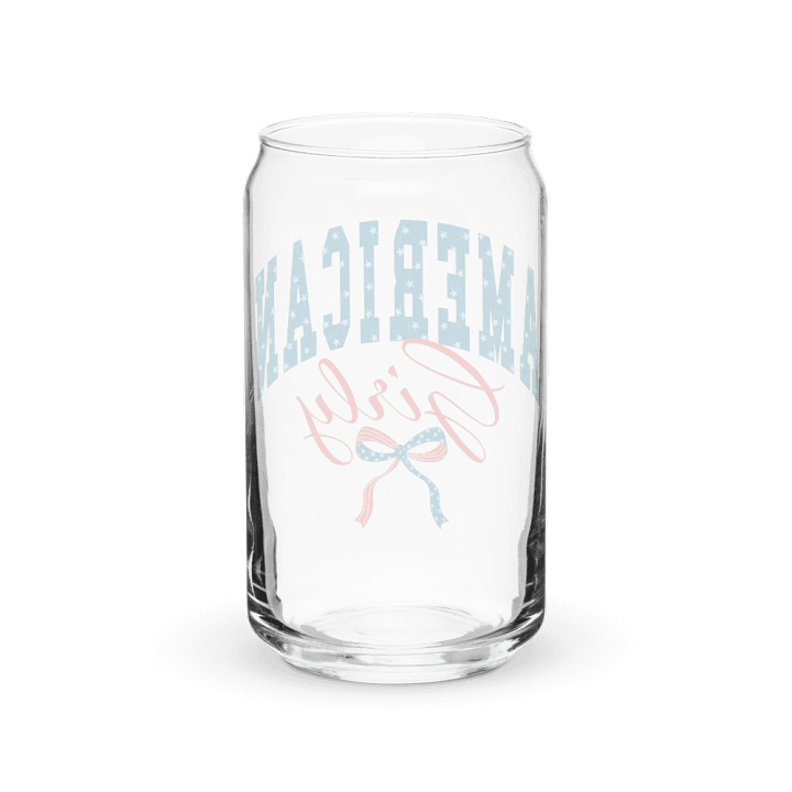 American Girly Print Glass Can Cup With Or Without Lid product image (6)
