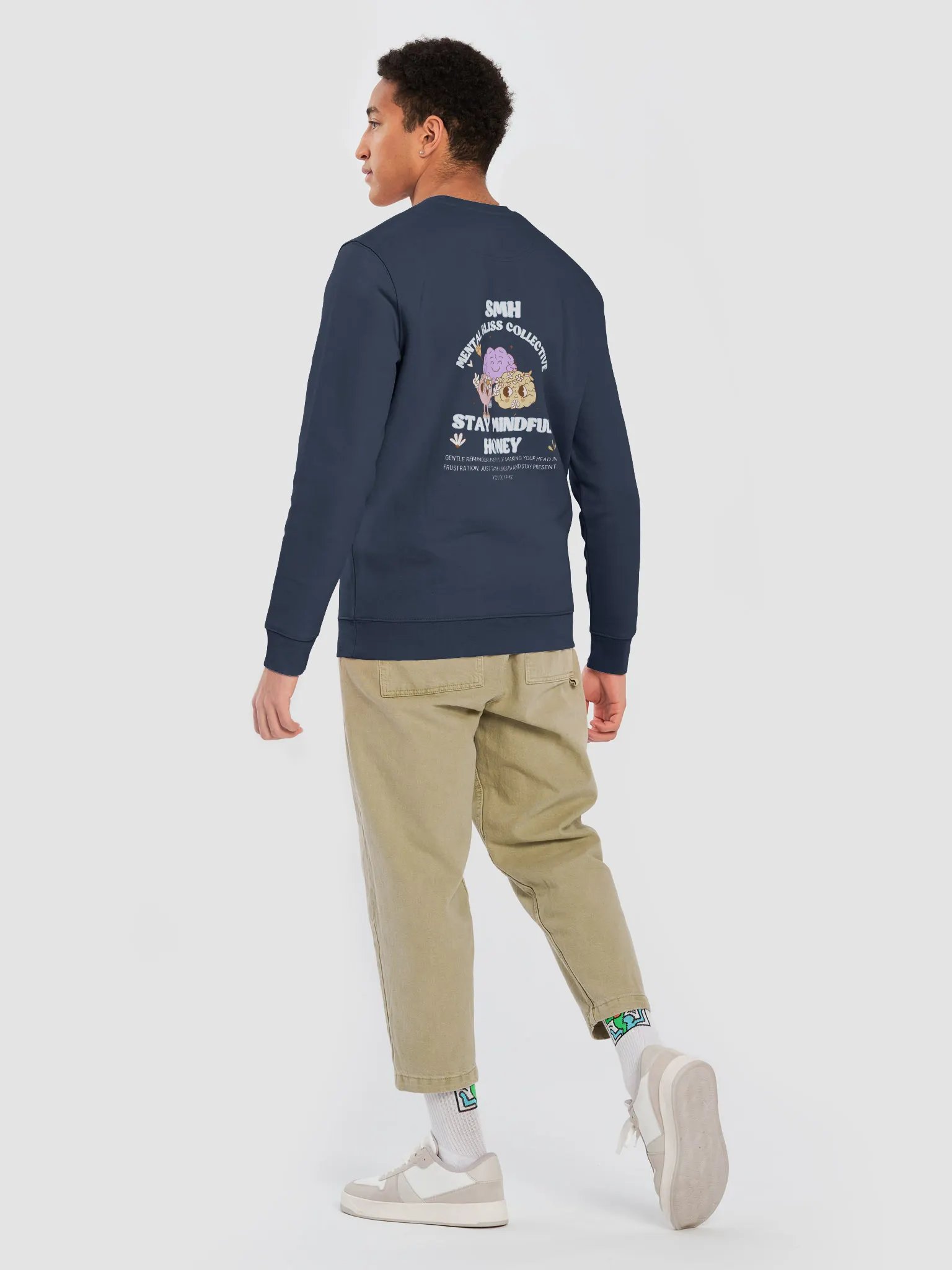 SMH Stay Mindful Honey Unisex Mental Bliss Collective Organic Cotton Sweatshirt– Cultivate Mindfulness and Patience product image (11)