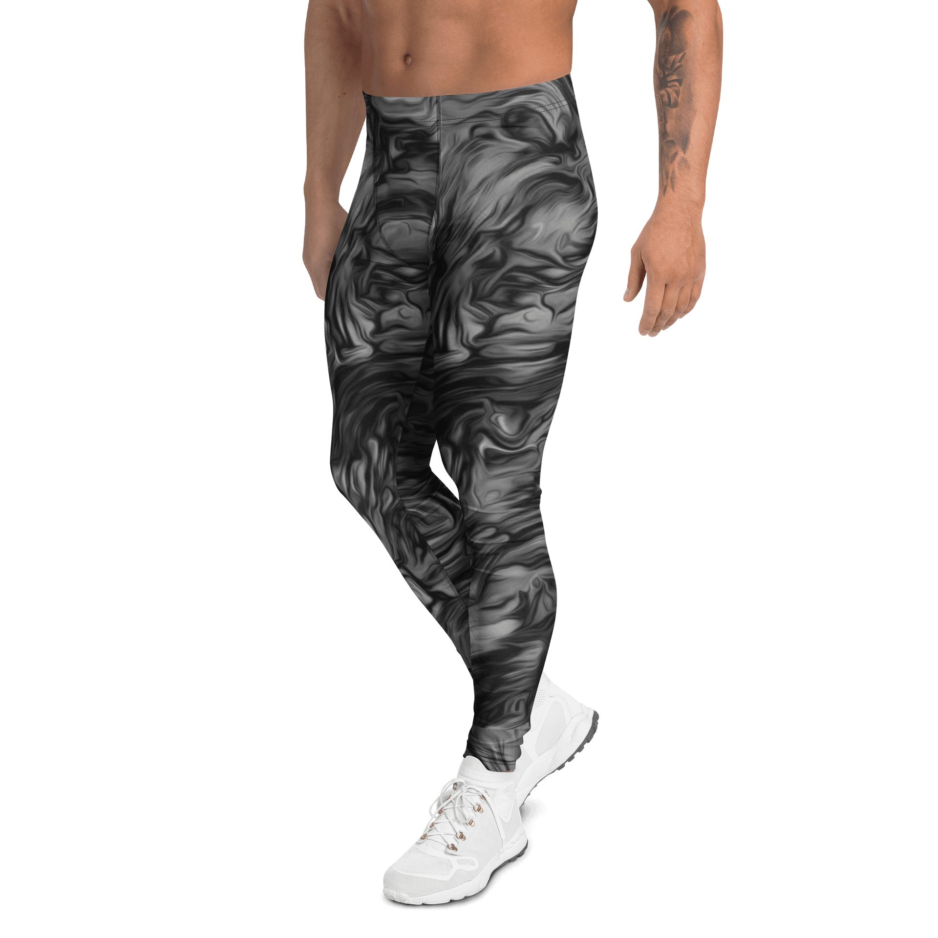 Smoke Swirl Effect Print Men's Leggings product image (4)
