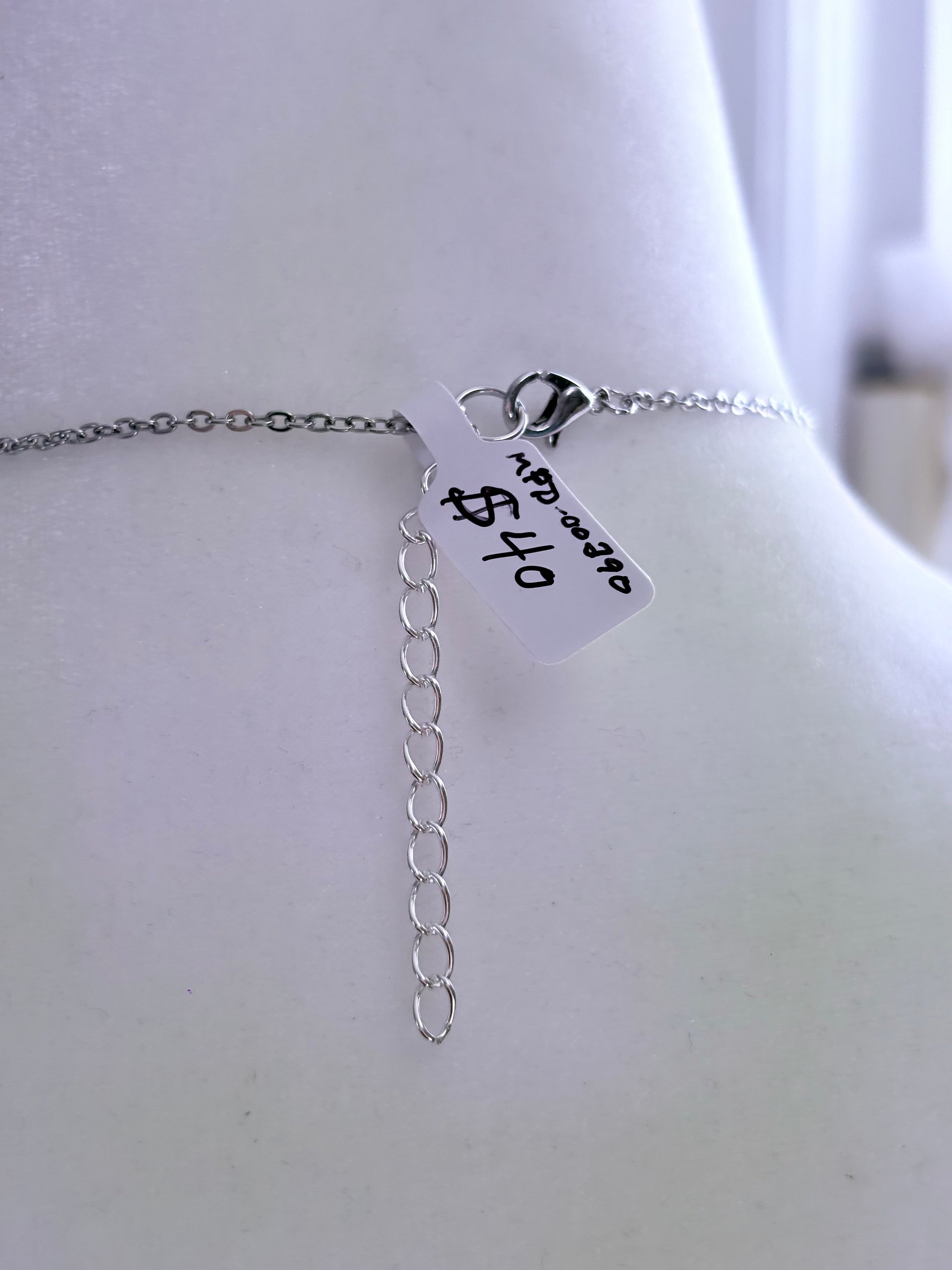 MFD-00290 | Turquoise Snow Crystal Pendant Necklace | Stainless Steel Cable Chain | Handmade Jewelry by Monique Faella Designs™ product image (4)