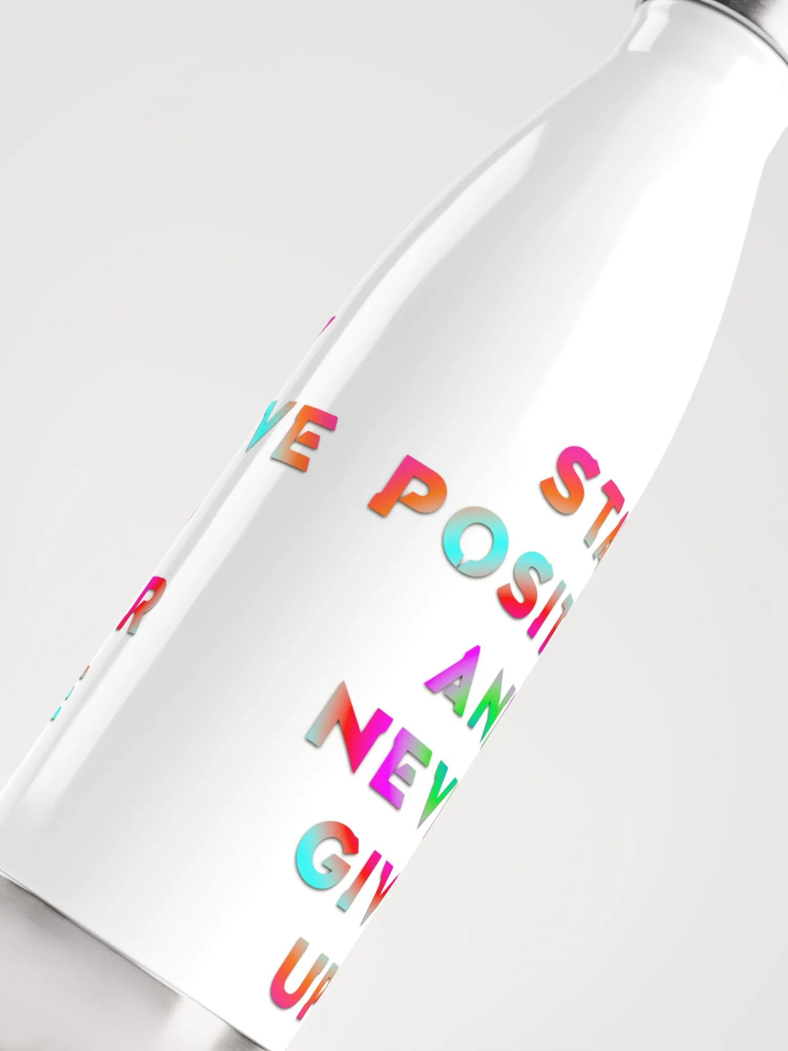 Blade Army stay positive and never give up Color`s White Water bottle product image (5)