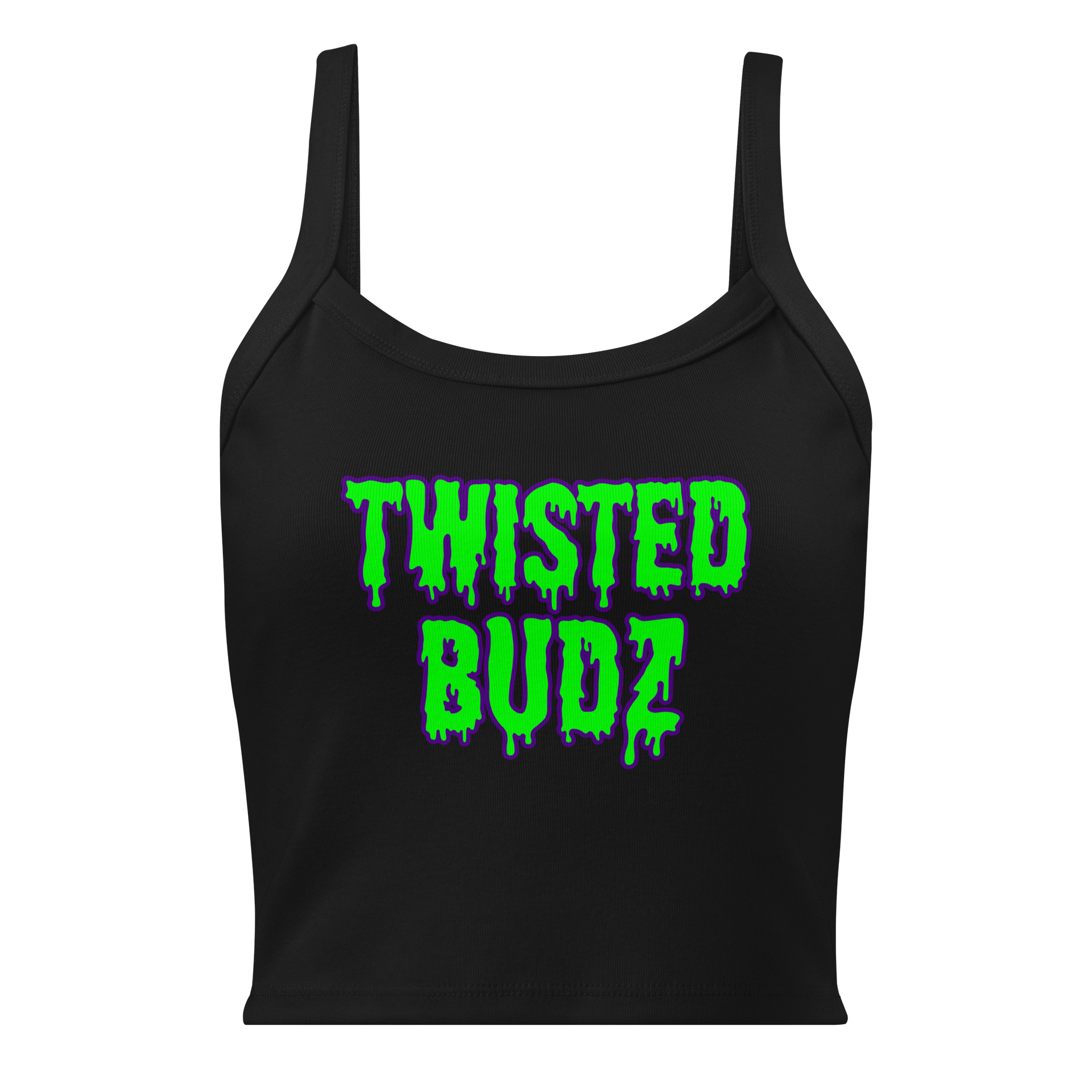 Twisted Budz Weird Weedy Women’s Black Tank Top, 420 Stoner Summertime Cannabis Shirt, Pothead Punk Rock Reefer Green Ganja Goth Beach Style product image (1)