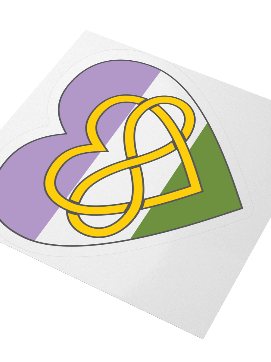 Genderqueer Pride Flag Polyamory Infinity Heart Sticker product image (7)