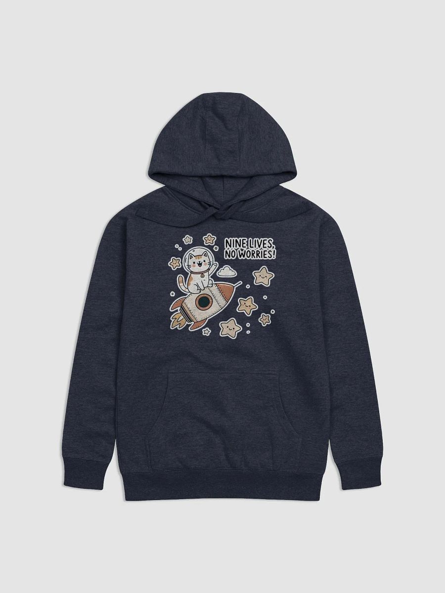 Nine lives, no worries dark hoodie product image (1)