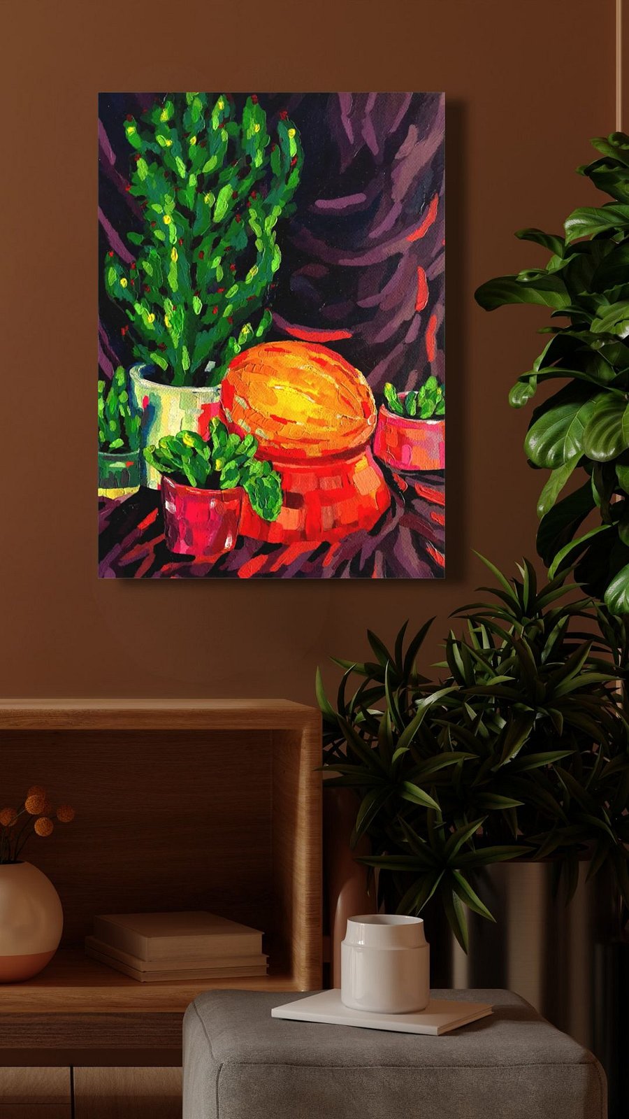 Eclectic Colorful Cacti Garden Poster product image (3)