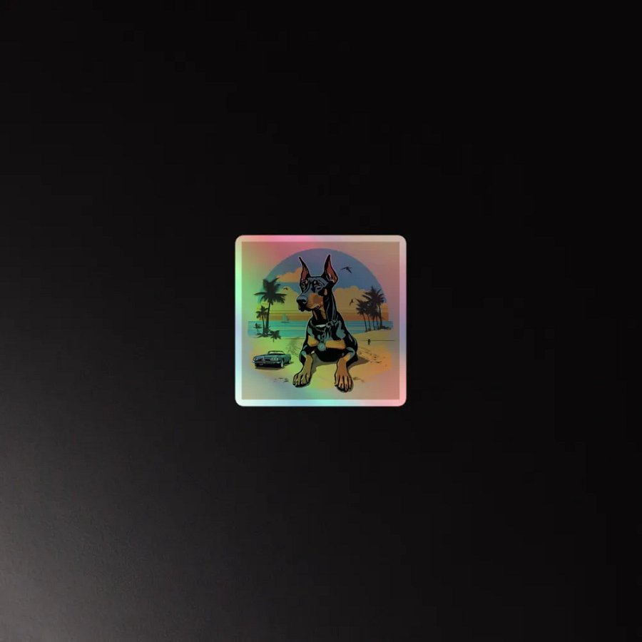 Doberman Beach Holographic Sticker product image (4)