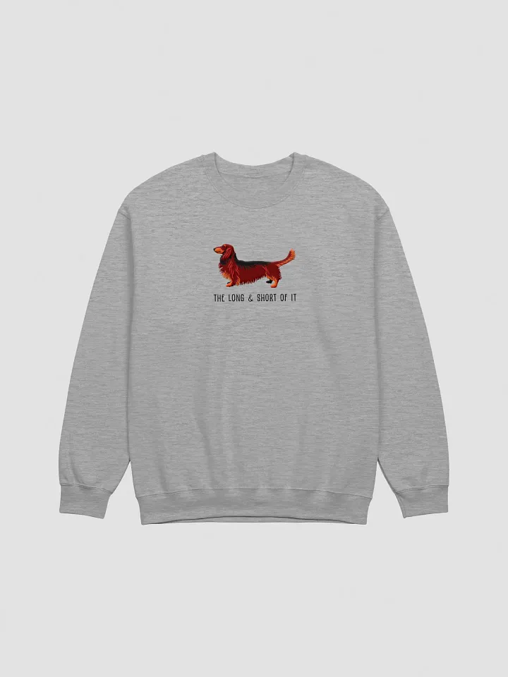 The Long & Short of It Sweatshirt (Embroidered) of a Longhaired Dachshund(Red & Tan) product image (10)