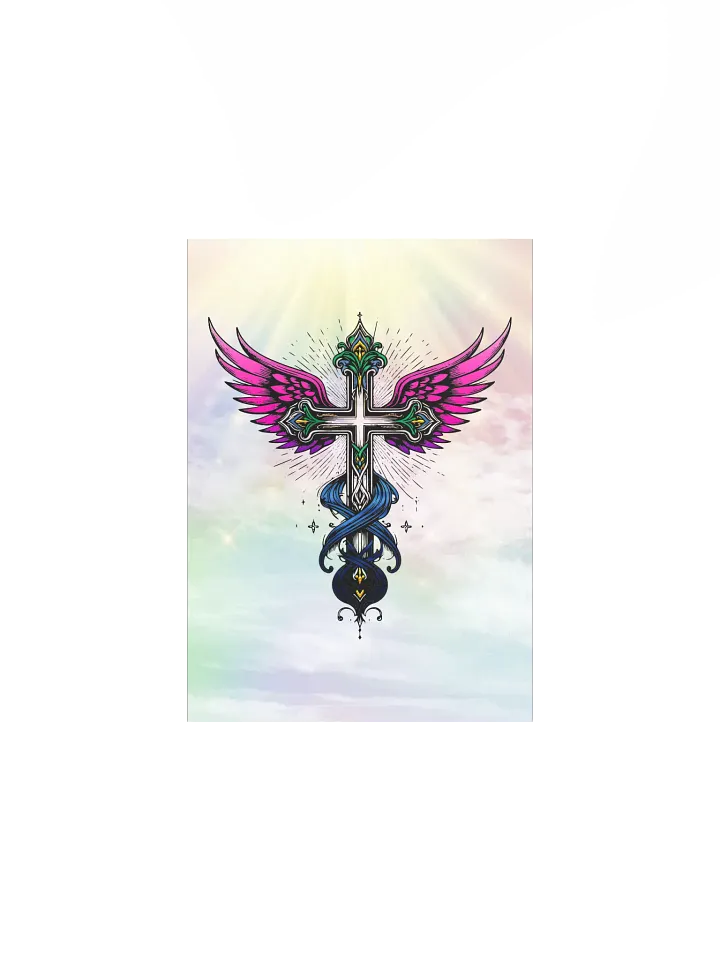 Bathe Your Space in Faith and Color! - "Rainbow Cross" Art Poster product image (3)