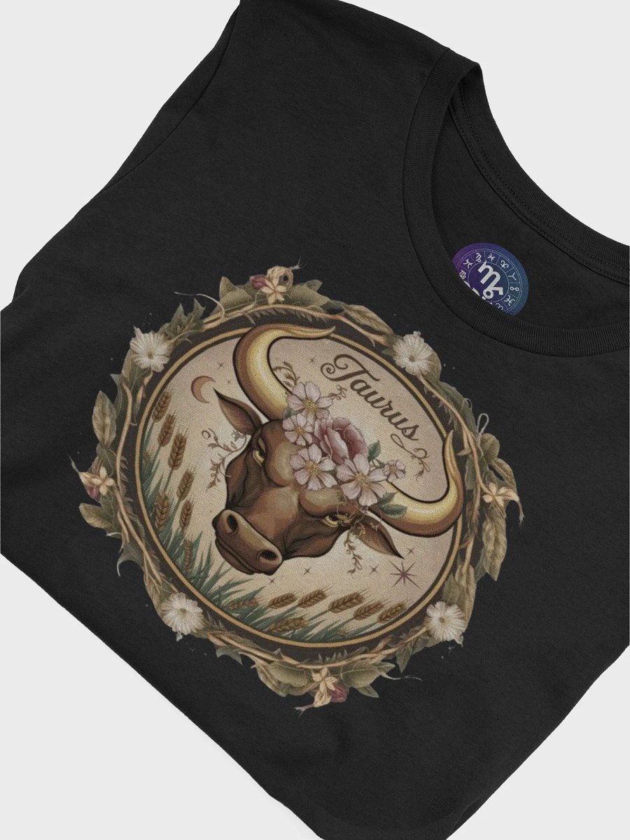 Unisex Taurus Zodiac T-Shirt with Botanical Bull Design product image (7)
