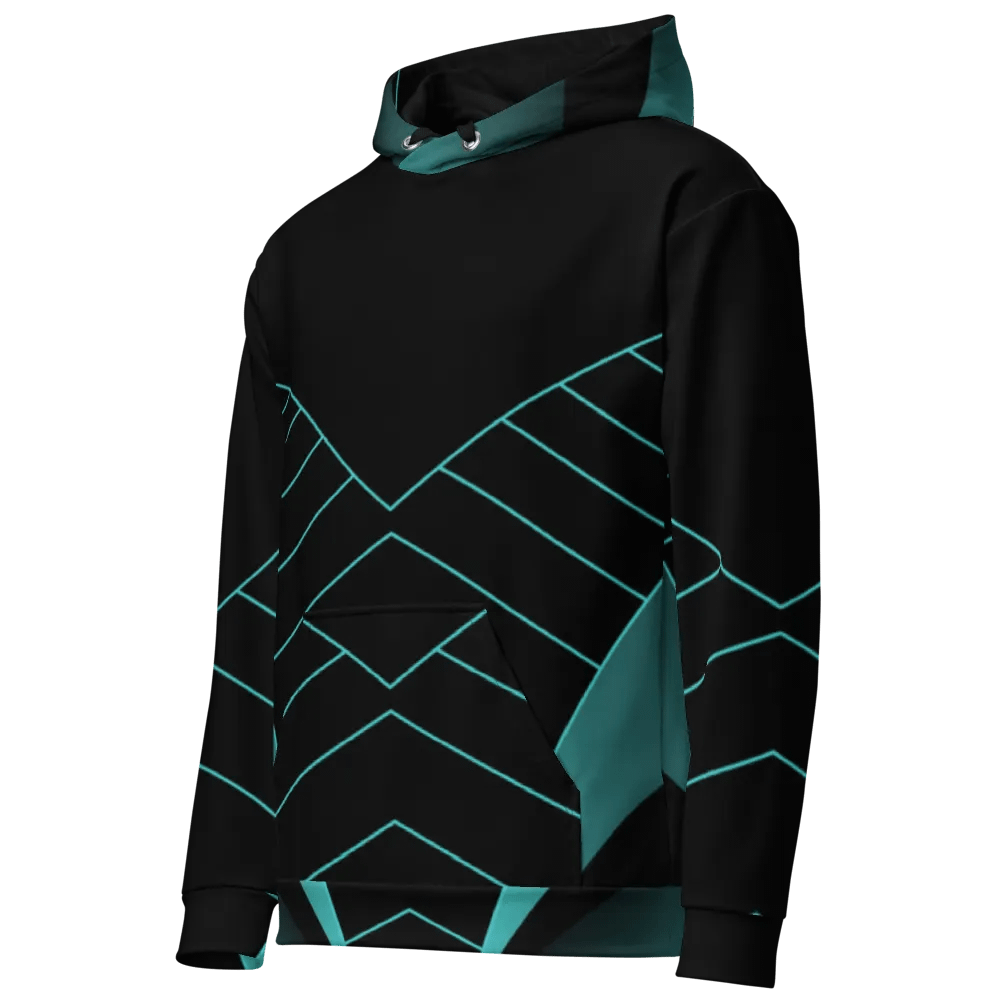 unisex dark cyan/black hoodie product image (2)