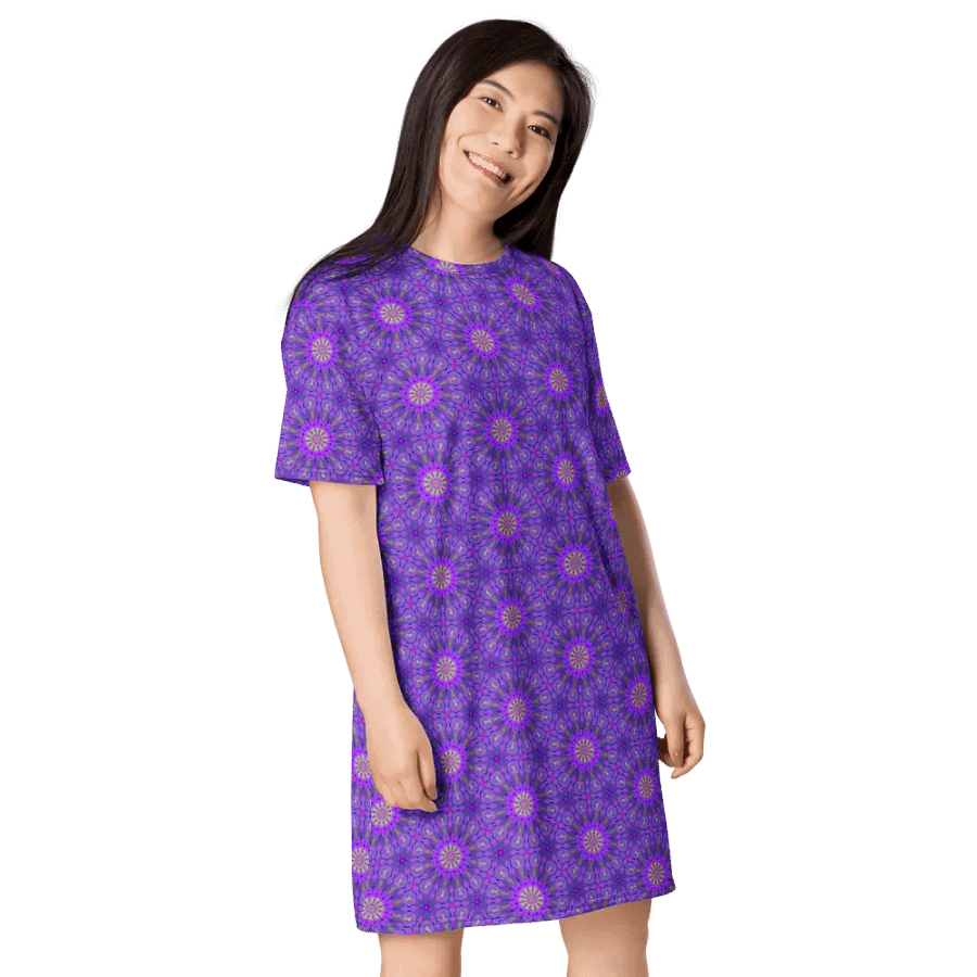 Abstract Magenta Vibes T Shirt Dress product image (8)