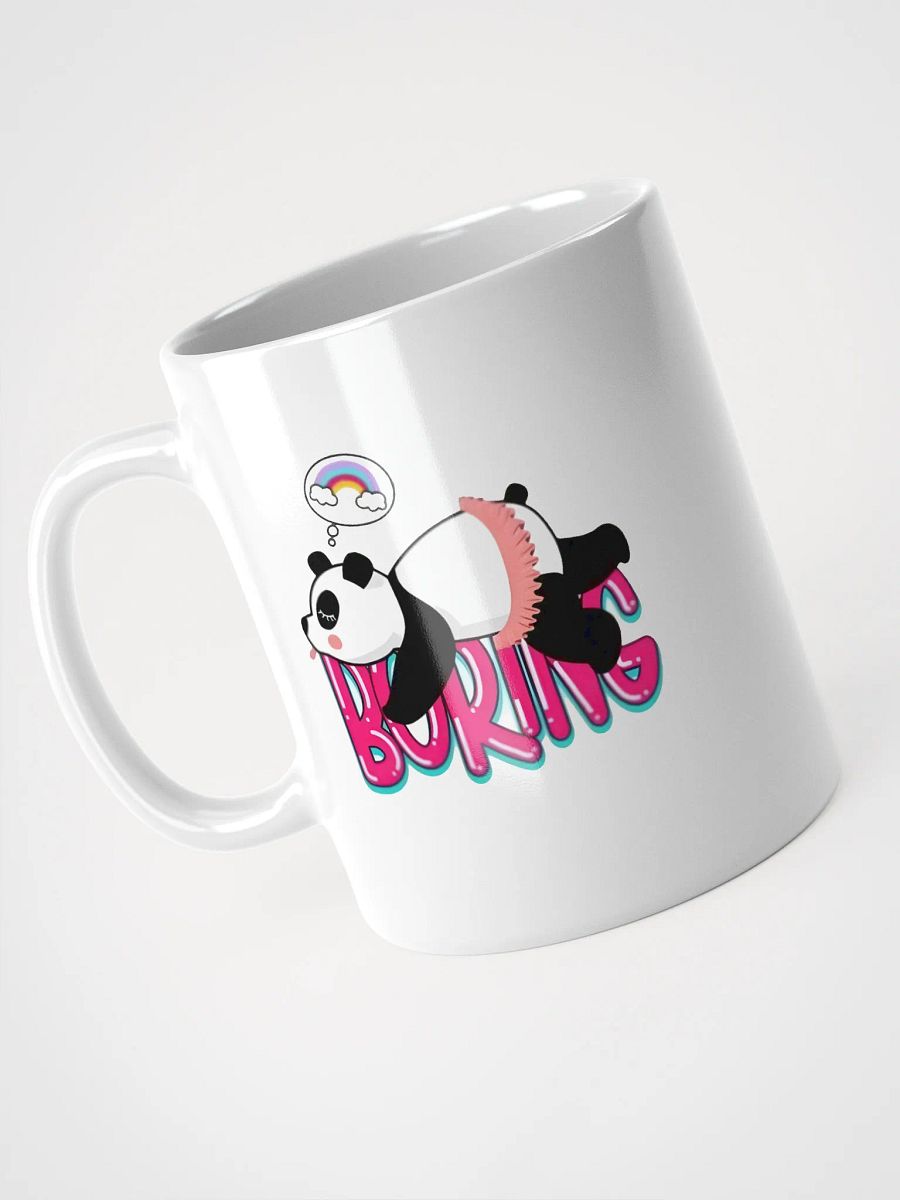 White Glossy Mug Boring Panda product image (3)