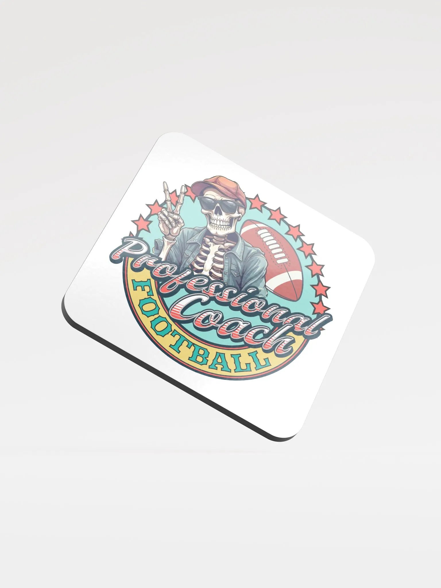Professional Coach Skeleton Football Cork Coaster product image (2)