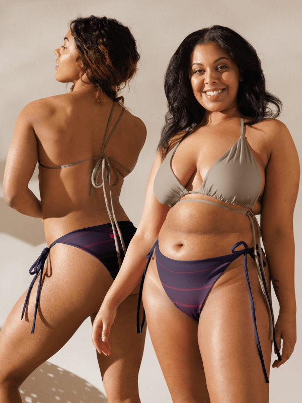 Purple Stripes String Bikini BOTTOM– BOURNE to Cape Cod™ | Pink Logos product image (3)