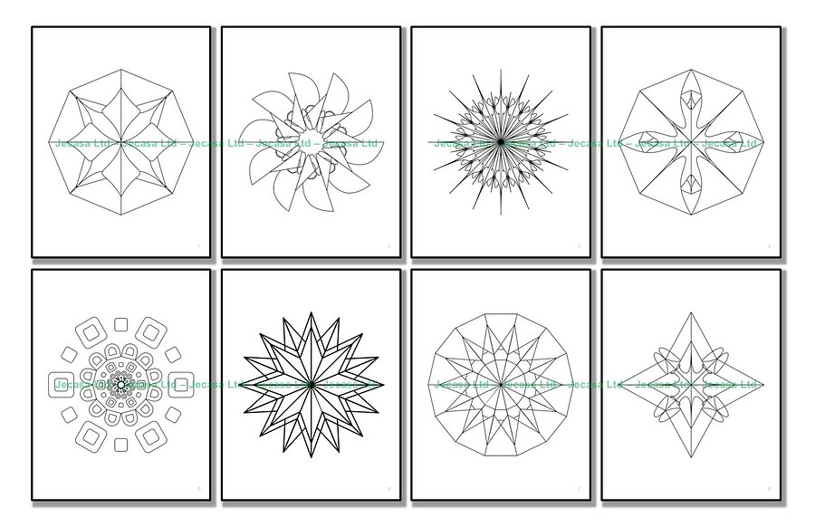 100 Geometric Mandala Coloring Pages | PDF | Digital File | Series GM2025 Vol. 10 product image (3)
