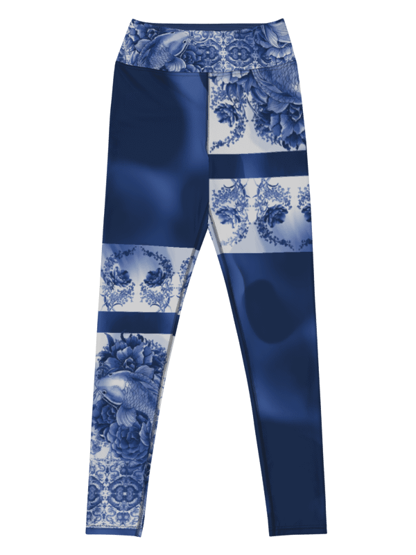 Koi and Mist-Porcelain yoga leggings product image (1)