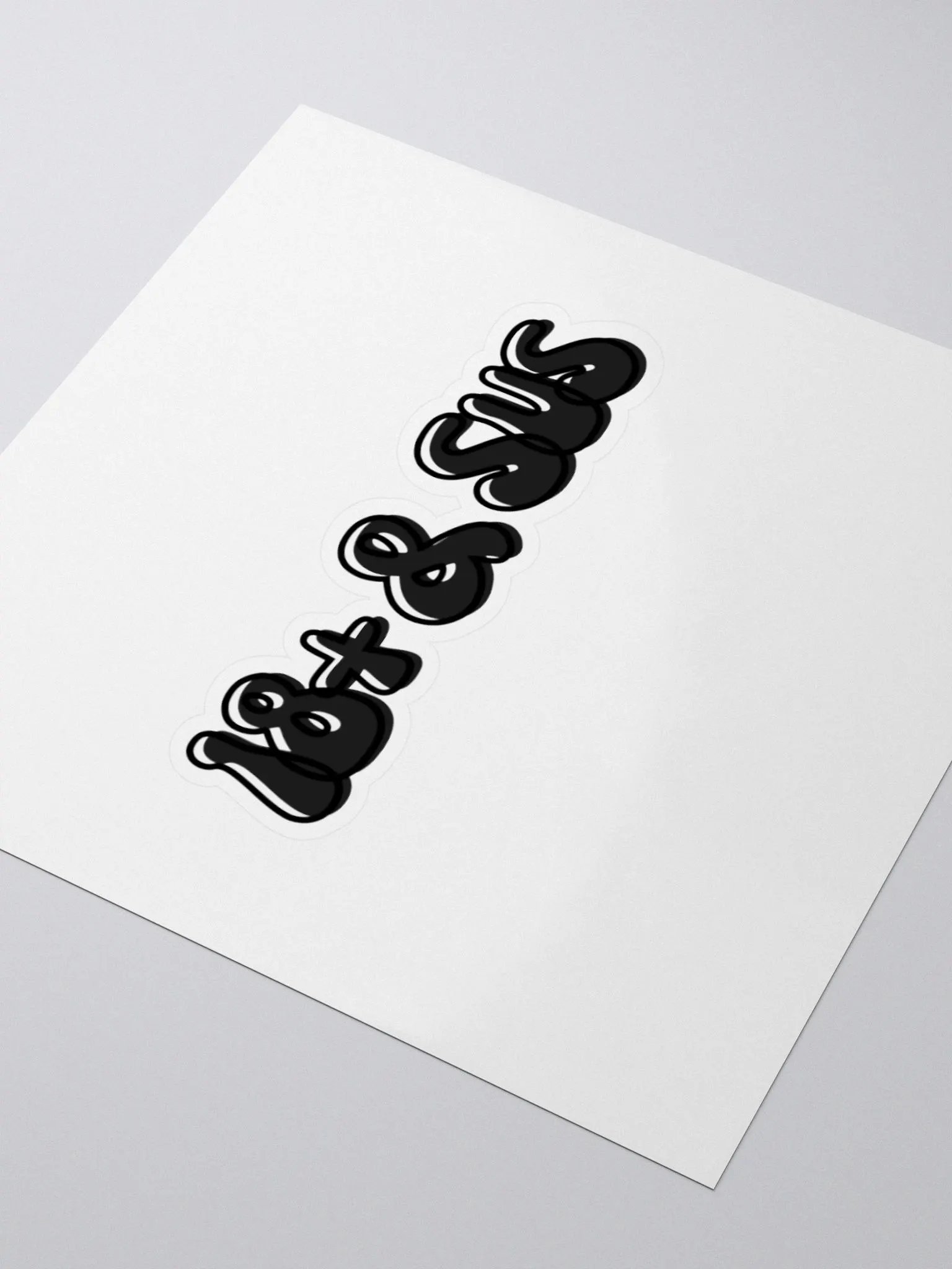 18+ & Sus Sticker, Black product image (8)