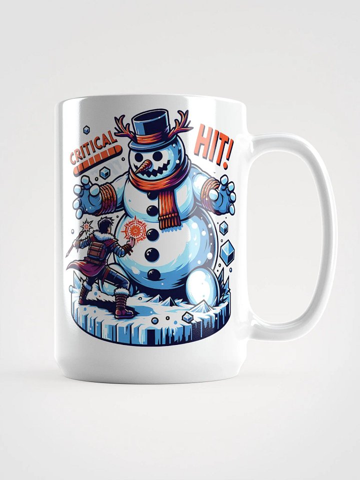 Epic Snowman Boss Fight Mug – RPG Winter Adventure product image (1)