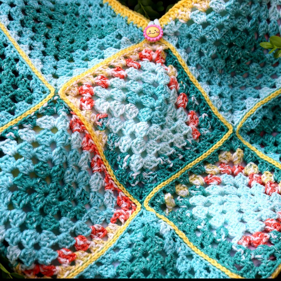 Teal and Orange Oversized Crochet Tote - Handmade and One of a Kind product image (4)