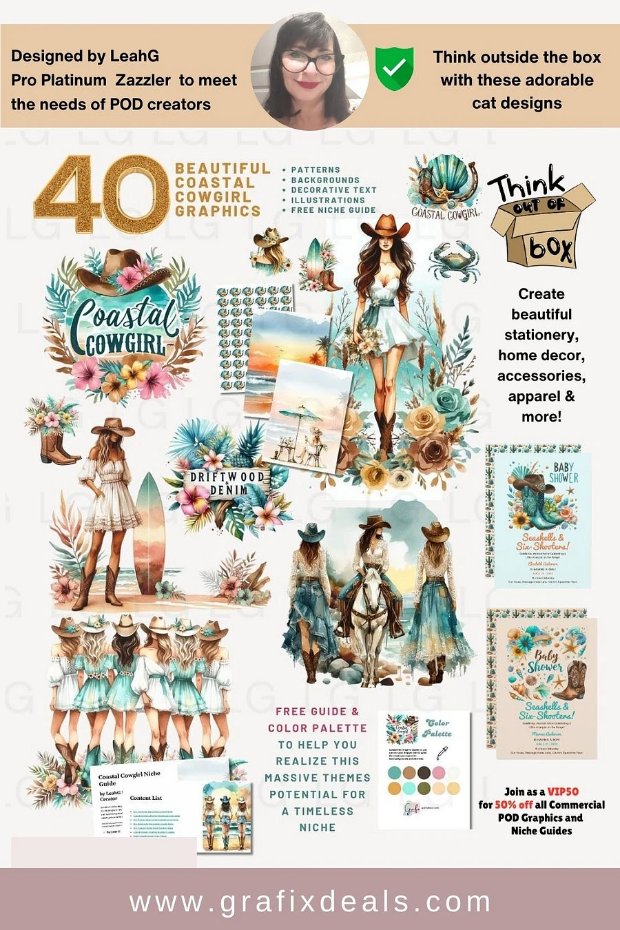 Coastal Cowgirl Graphics and Design Guide for Zazzle Print on Demand Creators product image (2)