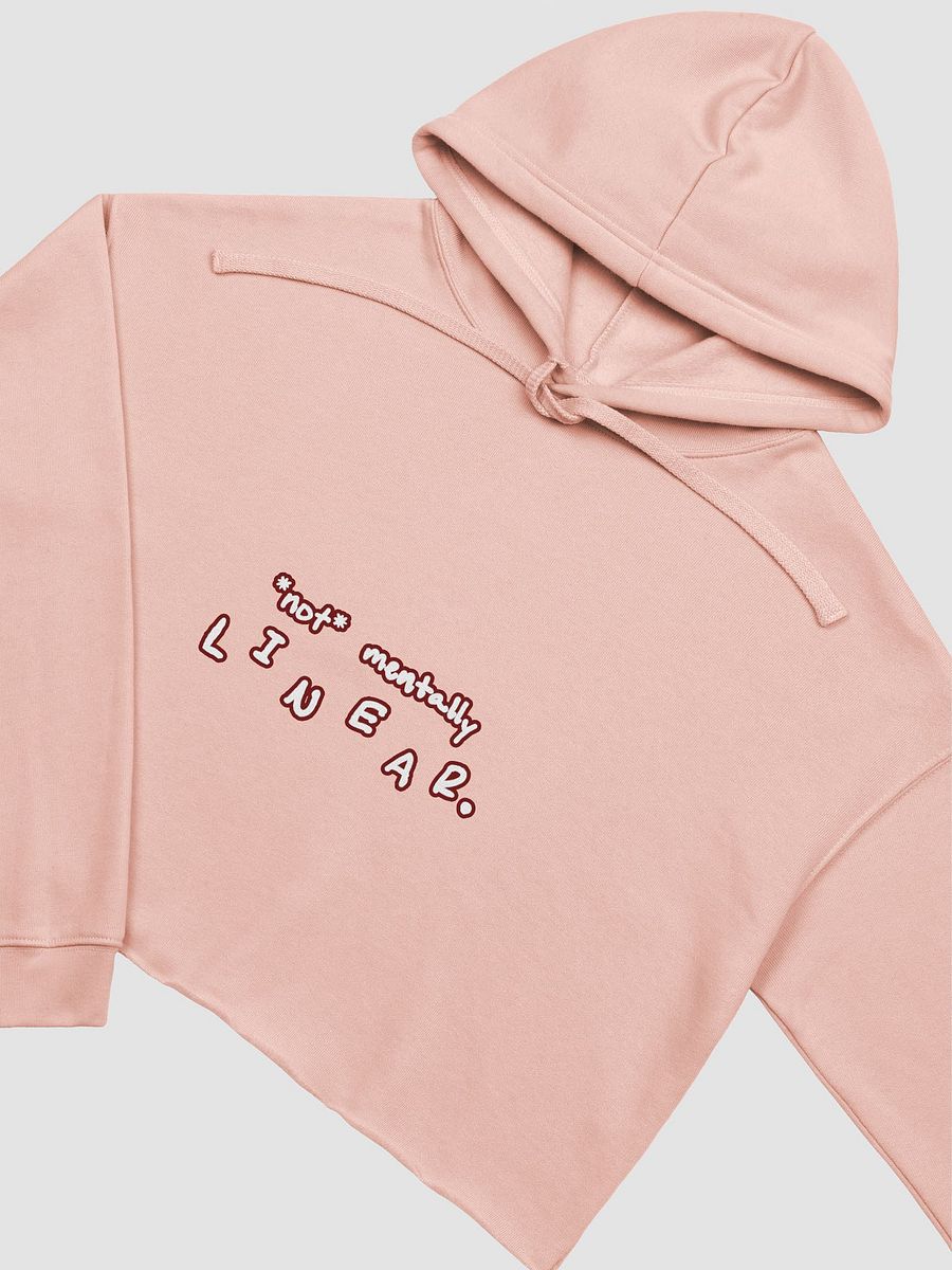 *not* mentally linear (lined design, #6D1616) fleece cropped hoodie product image (5)
