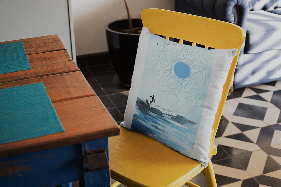 Tranquil Surfing Seascape Pillow product image (7)