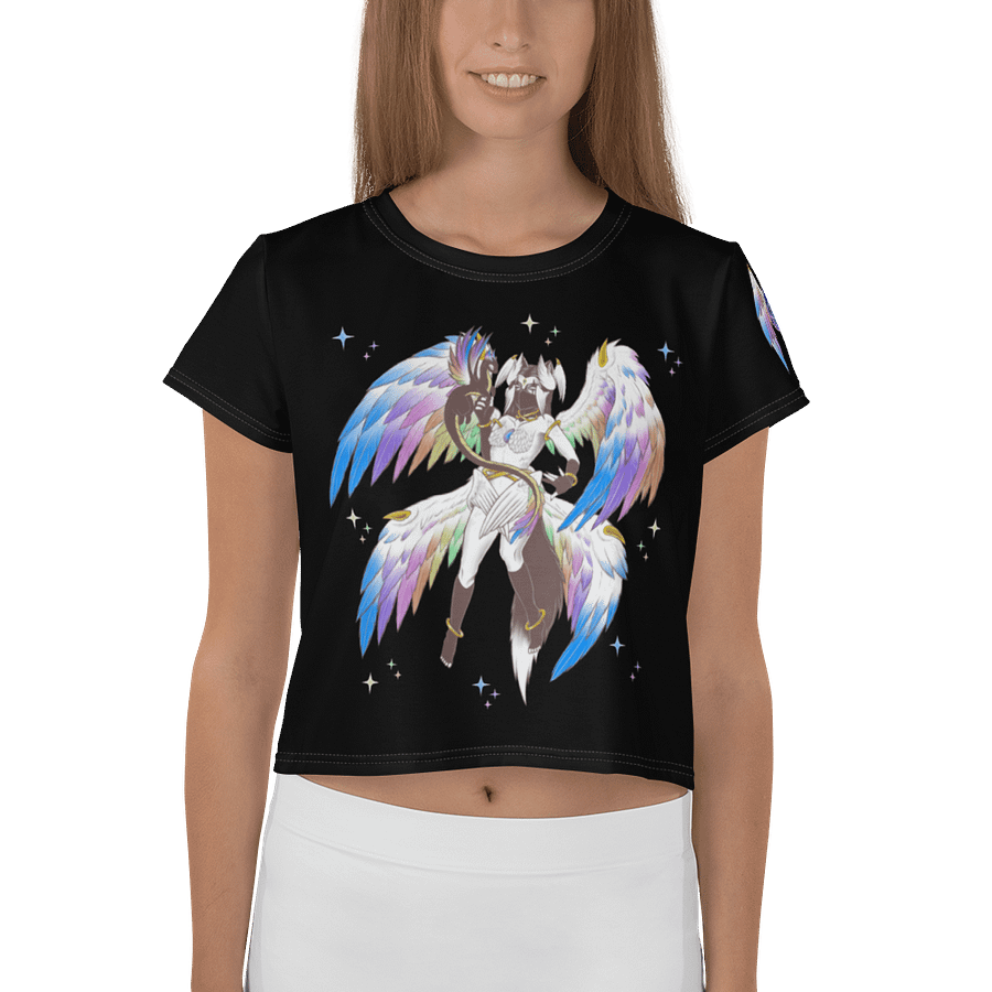 Rainbow Pride Angel Cropped T-Shirt product image (1)