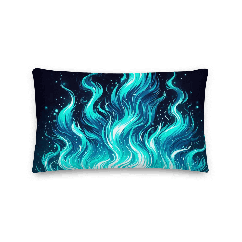 Blue Flame Fantasy Premium Pillow | AI Design product image (3)