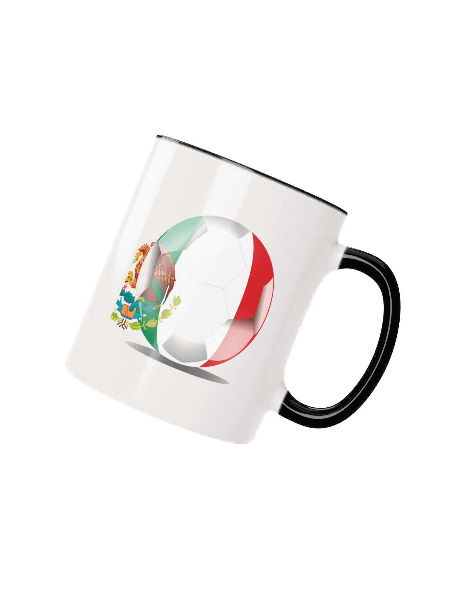 Mexico Flag Soccer Ball White Coffee Mug (Double Sided Print) product image (4)