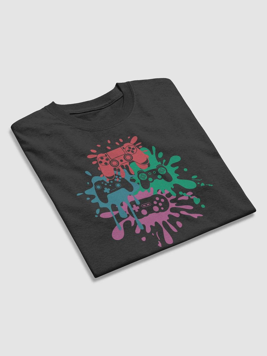 "I Press Buttons for a Living" Funny Paint Splatter Gamer T-Shirt product image (6)