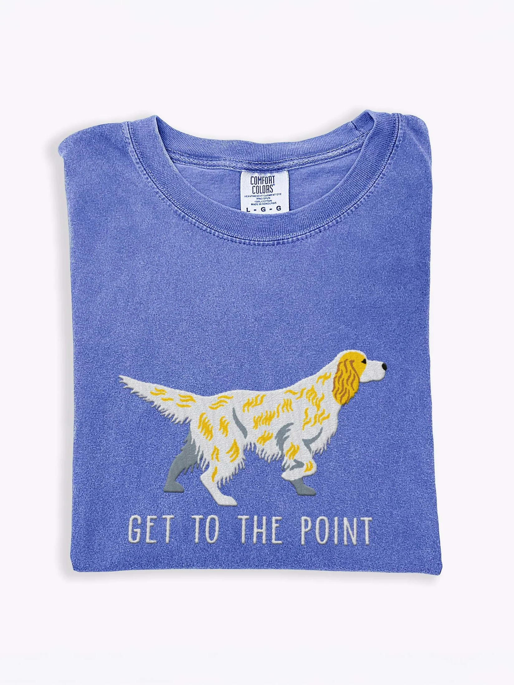 Get to the Point T-Shirt(Embroidered) of an English Setter(Lemon Belton) product image (1)
