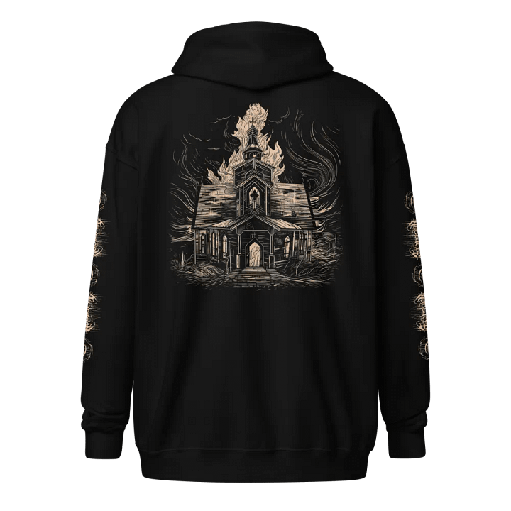 Burning Church Zipper Hoodie product image (2)