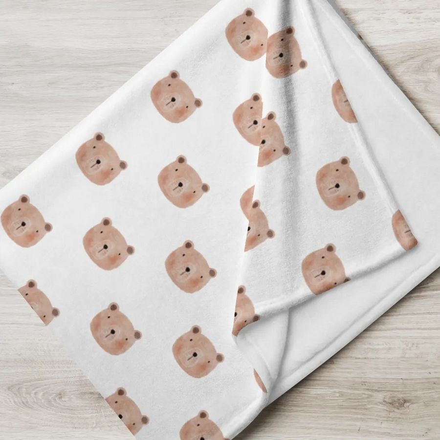 Teddy Bear Whimsical Faces Throw Blanket product image (5)