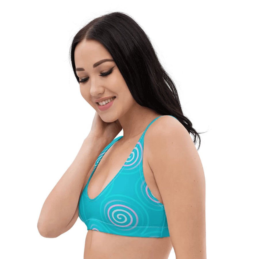 Beautiful Minimalist Ocean Swirl Pattern Padded Bikini Top product image (5)