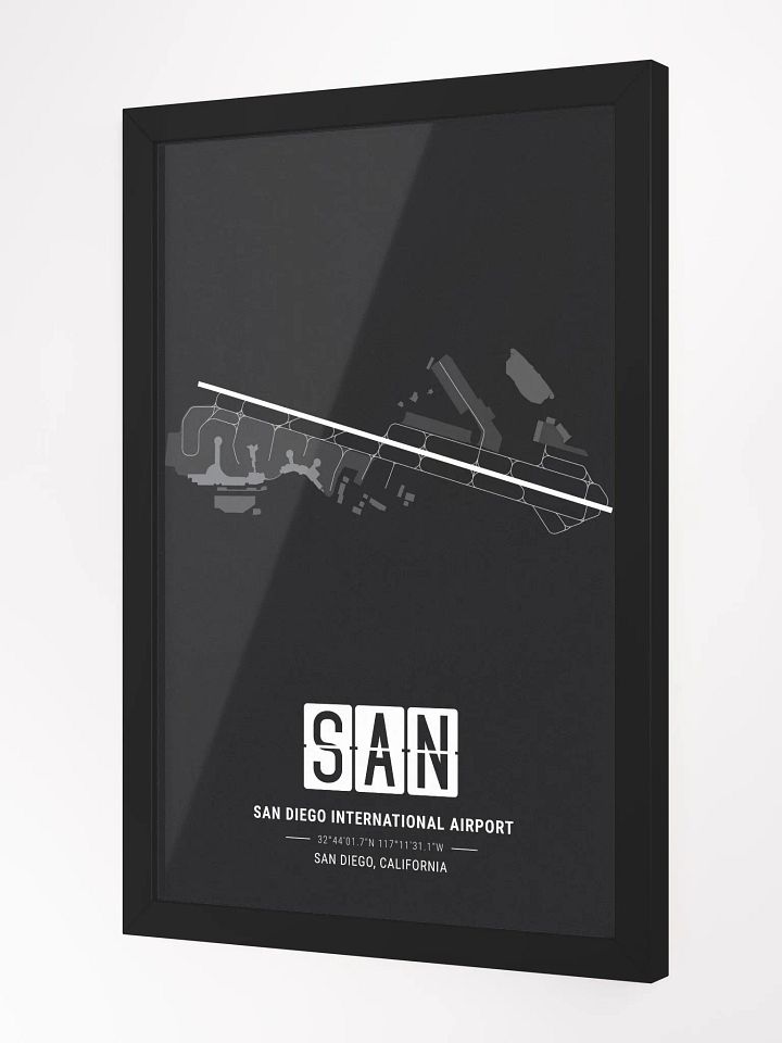 Framed Airport SAN Premium Map On Matt Paper product image (2)