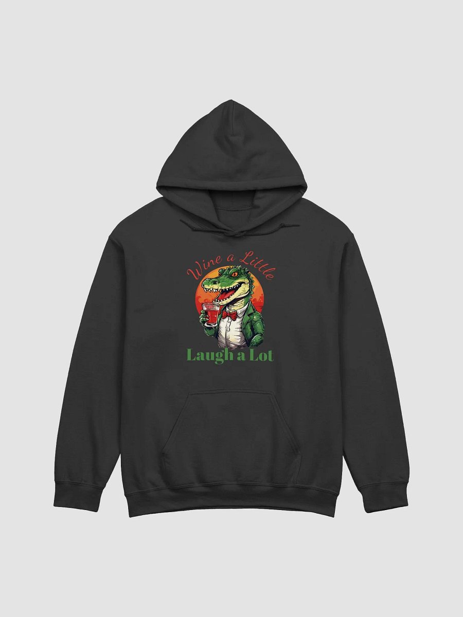 Wine a Little, Laugh a Lot - Unique Funny Crocodile Gildan Classic Hoodie for Wine Lovers product image (1)